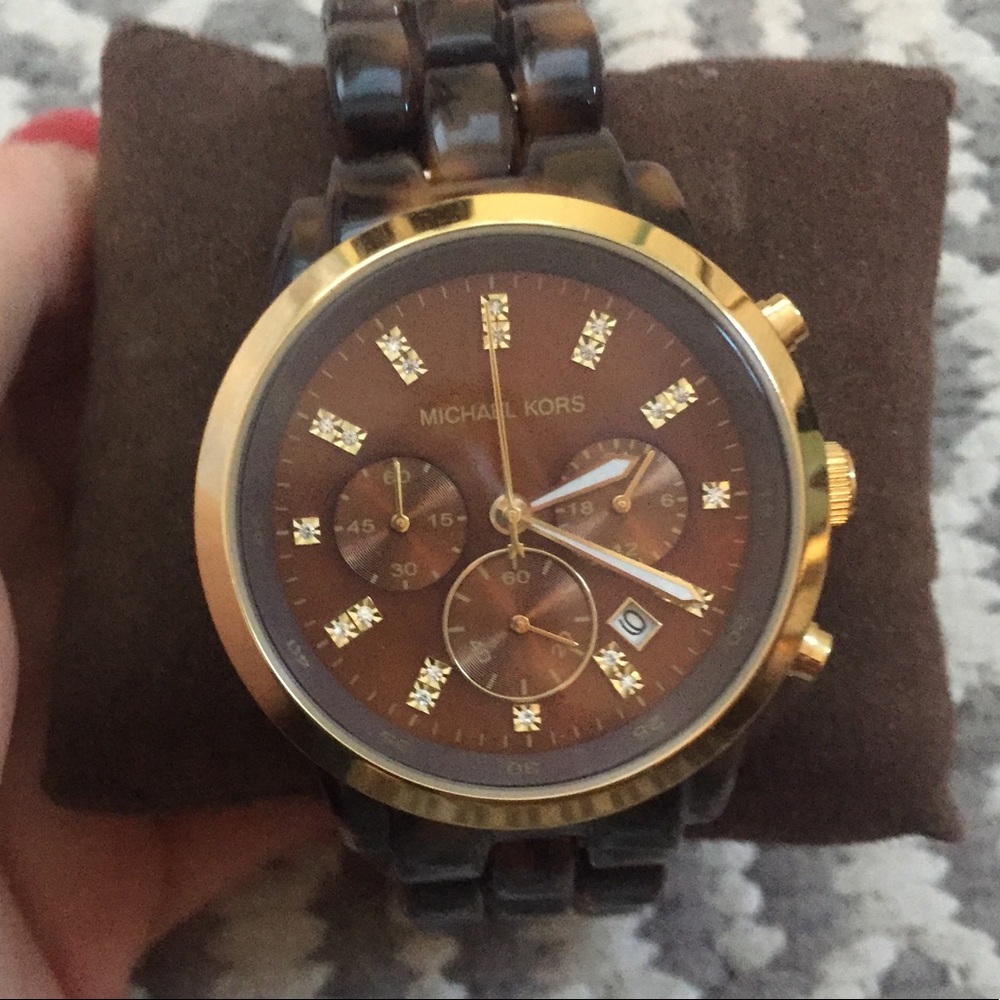 Michael Kors tortoise shell watch